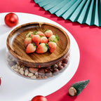 Fruteira De Mesa Com Tampa De Madeira Multifuncional