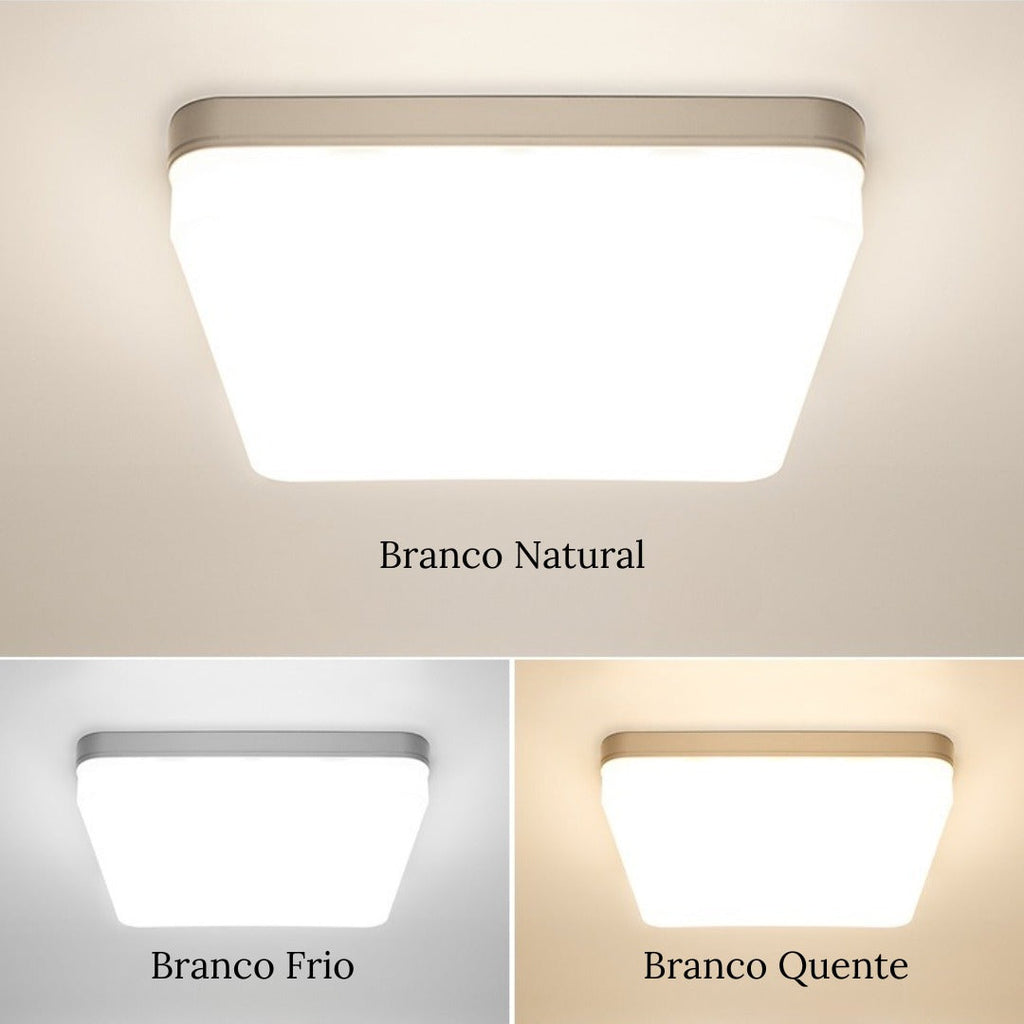 Luminária De Teto Plafon Quadrado LED Bivolt