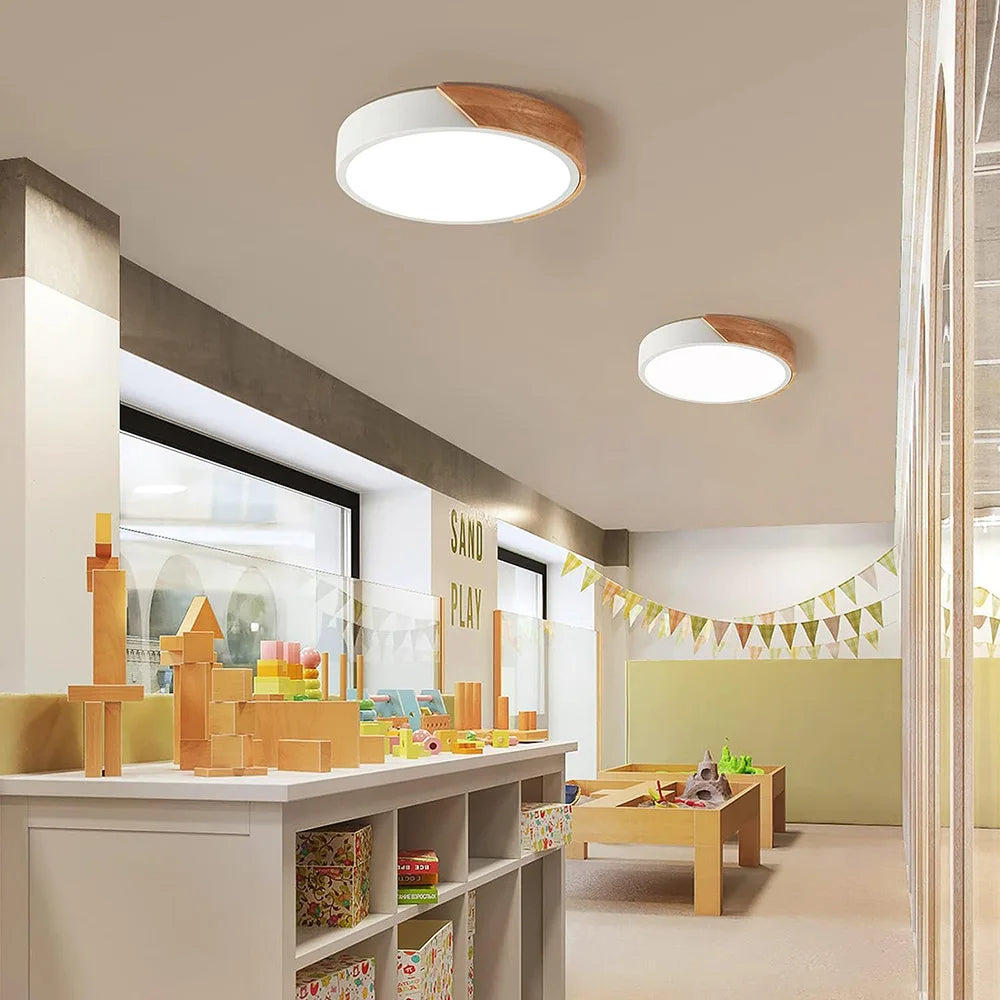 Luminária de Teto Plafon Redondo LED Estilo Nórdico Cinza 40cm