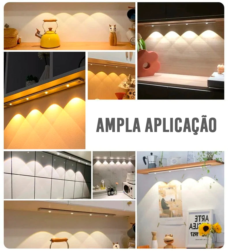 Luminária LED Armário com Sensor de Movimento Sem Fio