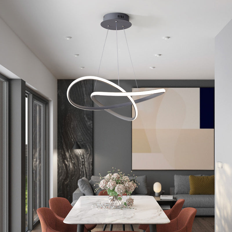 Lustre Circular Pendente Moderno Duplo em LED