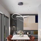 Lustre Circular Pendente Moderno Duplo em LED