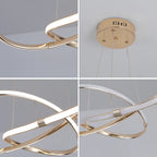 Lustre Circular Pendente Moderno Duplo em LED