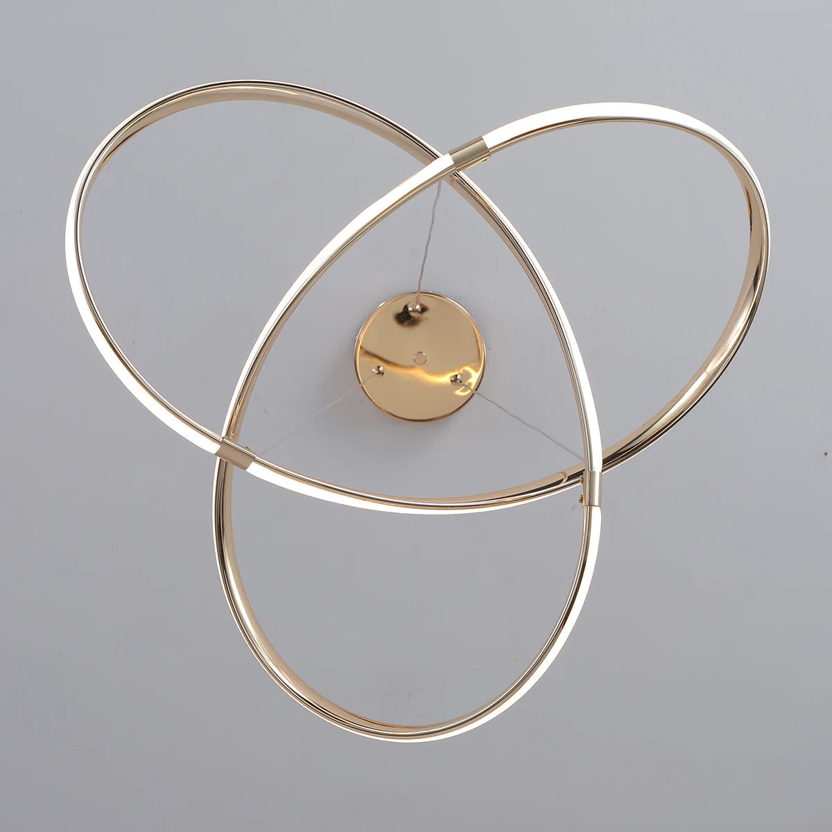 Lustre Circular Pendente Moderno Duplo em LED