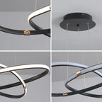 Lustre Circular Pendente Moderno Duplo em LED