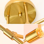 Lustre Para Sala Moderno Dourado 6 Lâmpadas