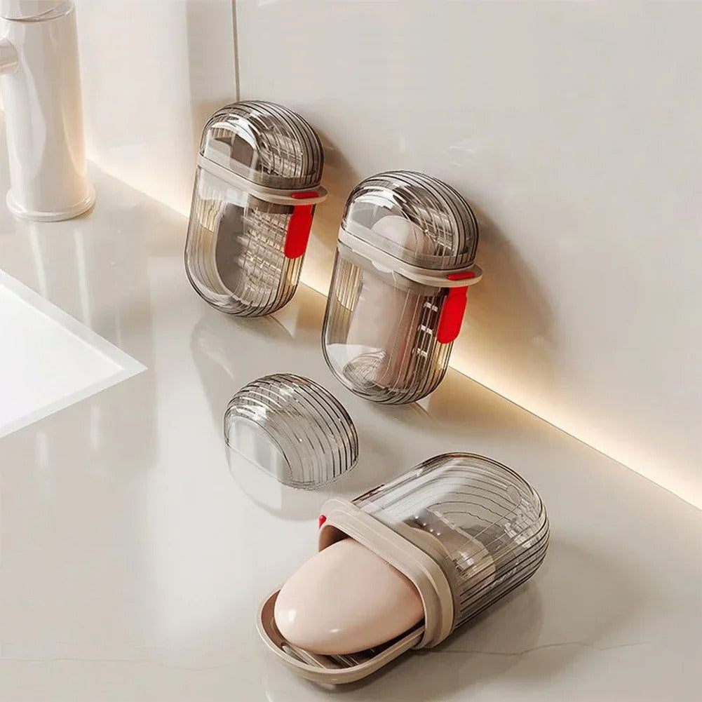 Saboneteira De Viagem com Tampa Vedado Compacta