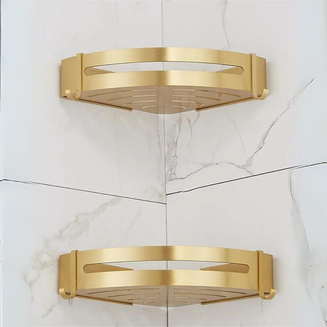 Prateleira De Canto Para Banheiro Dourada