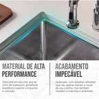 Cuba Cozinha Gourmet Pia Aço Inox Dupla Quadrada Acessórios