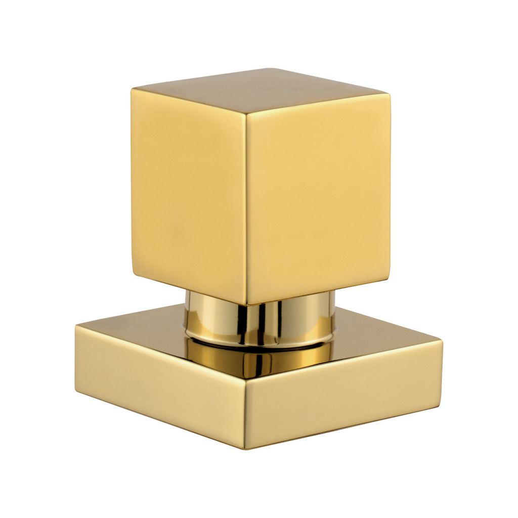 Acabamento Quadrado Registro Dourado Brilhante Padrão Deca