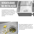 Cuba Para Pia De Cozinha Gourmet Kit Dupla Quadrada C/ Torneira Flexível