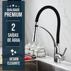 Cuba Para Pia De Cozinha Gourmet Kit Dupla Quadrada C/ Torneira Flexível