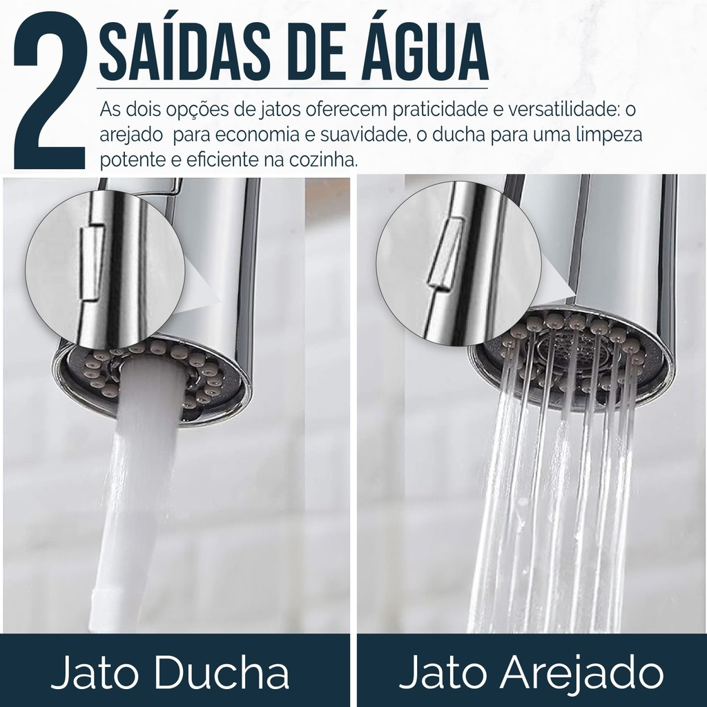 Cuba Para Pia De Cozinha Gourmet Kit Dupla Quadrada C/ Torneira Flexível