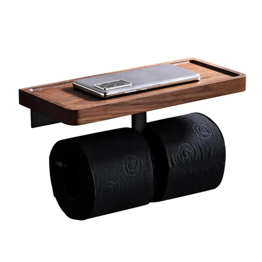 Suporte Para Papel Higiênico De Madeira Premium