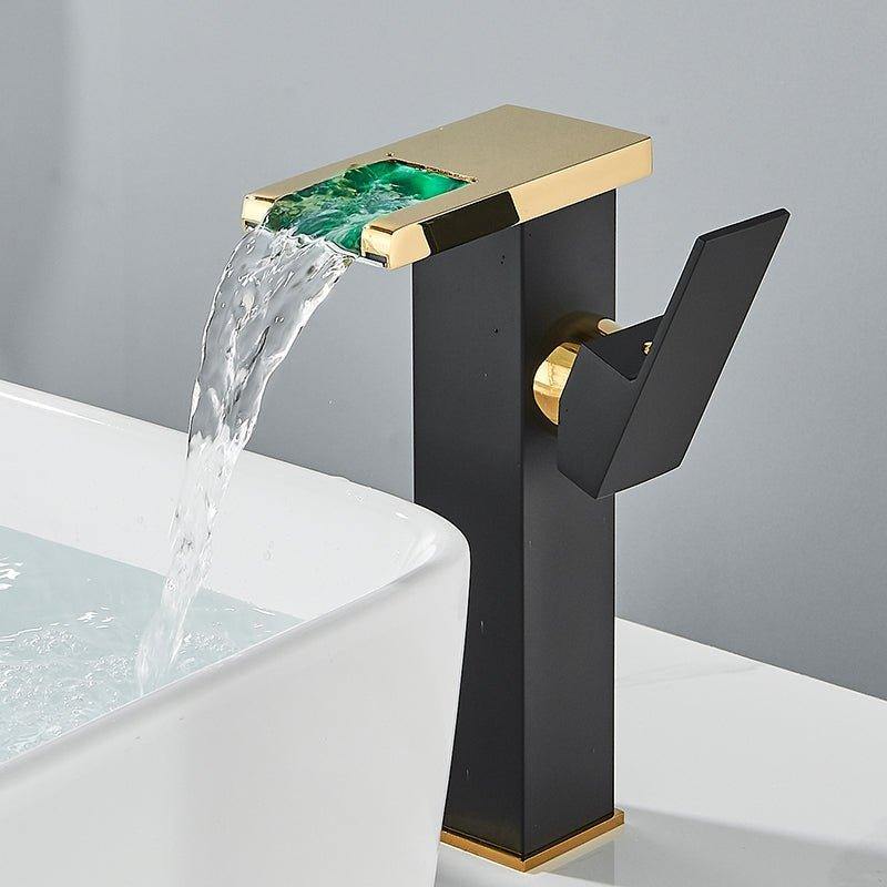 Torneira Gourmet Para Banheiro Monocomando - Rubinette Preto Com Dourado