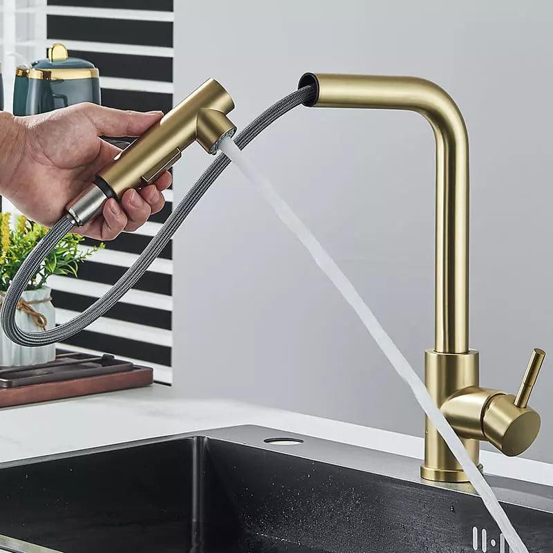 Torneira Gourmet para Cozinha Retrátil 360º Monocomando Pulverizador Dupla Misturador