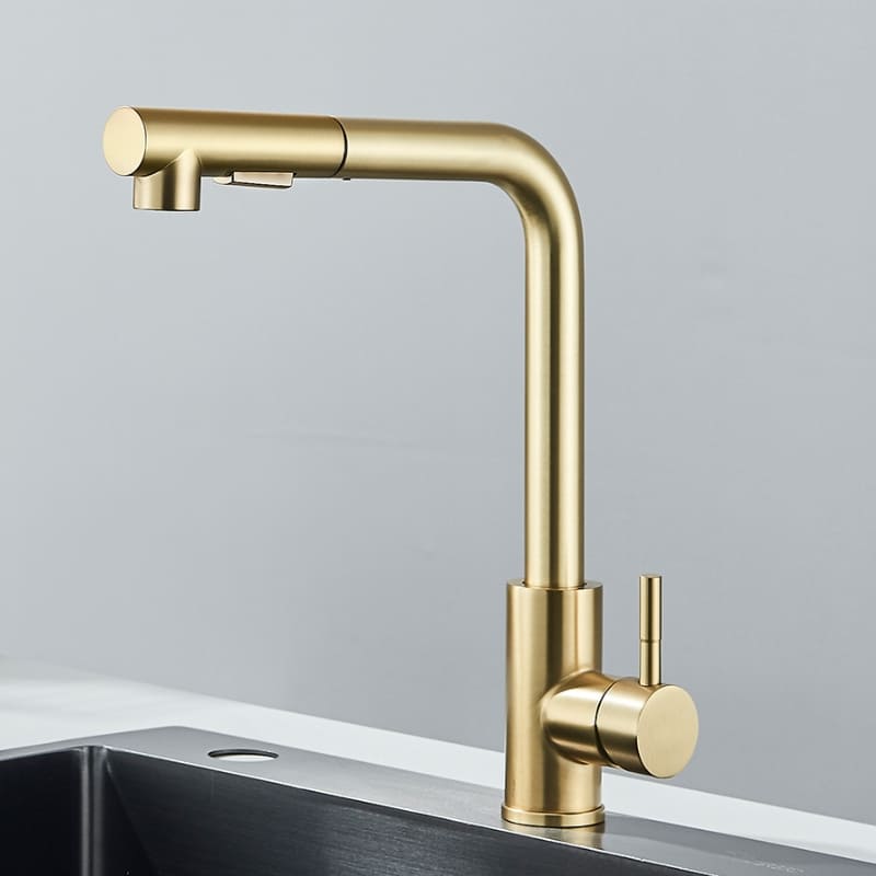 Torneira Gourmet para Cozinha Retrátil 360º Monocomando Pulverizador Dupla Misturador