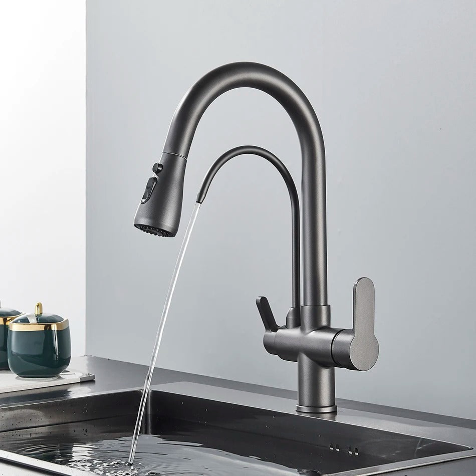 Torneira Para Cozinha Gourmet Monocomando Dupla Função Filtro Jato Extensível