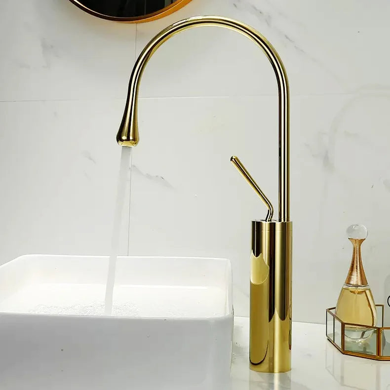 Torneira Para Banheiro Monocomando Misturador Lucca Dourado