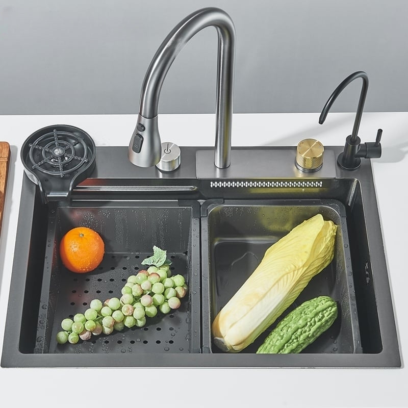 Kit Cuba Cozinha Gourmet Aço Inox Torneira Flexível